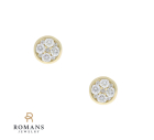Cluster Diamond Studs 14K Yellow Gold
