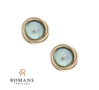 Cultured Button Pearl Earrings 14K Yellow Gold