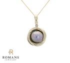 Cultured Button Pearl Pendant 14KY