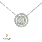 Diamond Halo 1.38 CT Pendant 14K White Gold