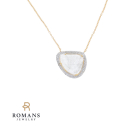 Salt Pepper Diamond Halo Necklace 18K Dia .08CTW S&P 0.80CTW