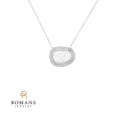 Salt Pepper Diamond Halo Necklace 14KW Halo .14CTW S&P .70CTW
