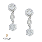 Diamond Dangle Earrings 14K White Gold 1.80 CTW