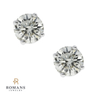 Diamond Stud Earrings 14K White Gold 1.57CTW