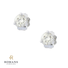 Diamond Stud Earrings 14K White Gold 0.36CTW