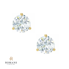 Diamond Studs 3.09CT 14K Yellow Gold