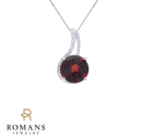 Garnet Diamond Pendant 14KWG Gar. 2.54CTW Dia. .07CTW