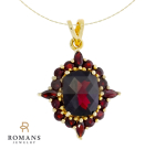 Garnet Pendant 10K Yellow Gold 3.88CTW