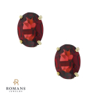 Garnet Stud Earrings 14K Yellow Gold 3.00 CTW