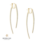 Diamond Semi Hoops 14K Yellow Gold 1.00 CTW