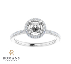 Diamond Halo Engagement Ring Semi-Set 14KW 0.25CTW 