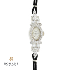 1960's Hamilton Cocktail 14K White Gold Diamond Ladies WristWatch 1.25CTW 