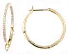 Diamond Hoop Earrings 14K Yellow Gold .49 CT 