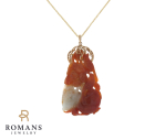 Jade Pendant Necklace 14K Yellow Gold 