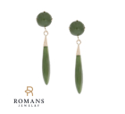 Jade Teardrop Earrings 18K Yellow Gold