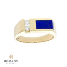 Diamond and Lapis Ring 14K Yellow Gold