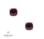 Mozambique Garnet Stud Earrings 14K Yellow Gold
