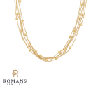 Multiple Strand Bead Chain Necklace 18K Yellow Gold