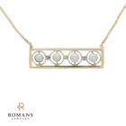 Freshwater Pearl Bar Necklace 14K Yellow Gold