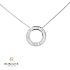 Infinite Round Diamond 18K White Gold Necklace 1.17ctw