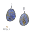 Sterling Diamond and Quartz Doublet Earrings 1.8ctw