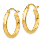 14K Yellow Gold Polished Tube Hoop Earrings 18MM