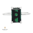 Tourmaline Hidden Diamond Halo Ring 14K White Gold 2.43 CT