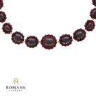 Bohemian Victorian Garnet Necklace Gold Silver 14.50"