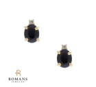 Yellow Gold Sapphire and Diamond Stud Earrings